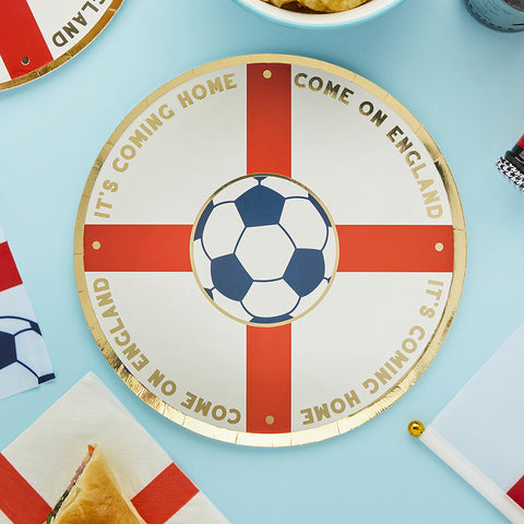 Come on England Foiled Paper Plates 8 Pack