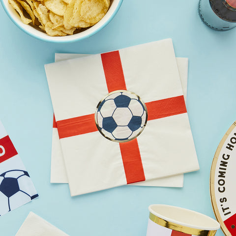 Come on England Football Paper Napkins 16 Pack