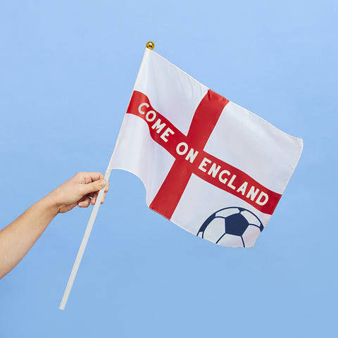 Come on England Polyester Large Waving Flags 6 Pack