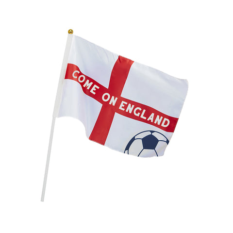 Come on England Polyester Large Waving Flags 6 Pack