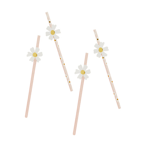 Daisy Paper Straws 16 Pack
