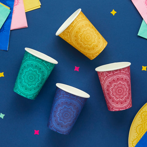 Mandala Paper Cups 8 Pack