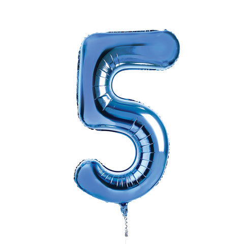 Blue Number '5' Foil Balloon 34"