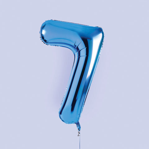 Blue Number '7' Foil Balloon 34"