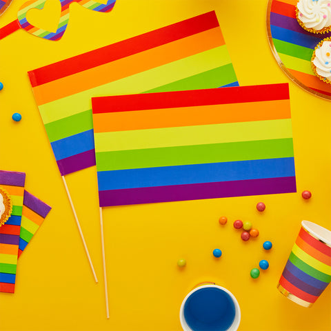 Rainbow Paper Flags 6 Pack
