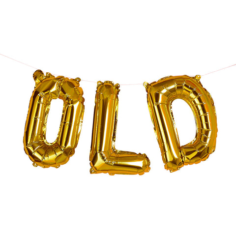 Gold 'Old' 16" Foil Balloon Garland