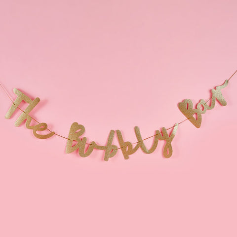 'The Bubbly Bar' Gold Banner