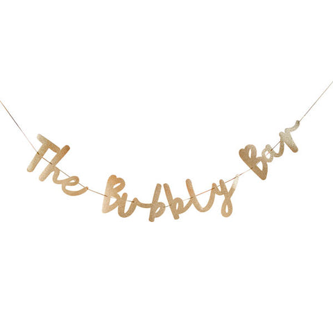 'The Bubbly Bar' Gold Banner