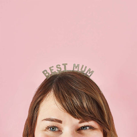 Gold Glitter 'Best Mum' Headband