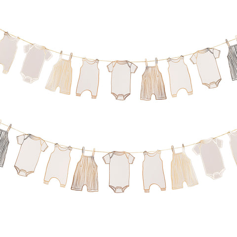 Gold Foiled Baby Grow Garland 2.5m