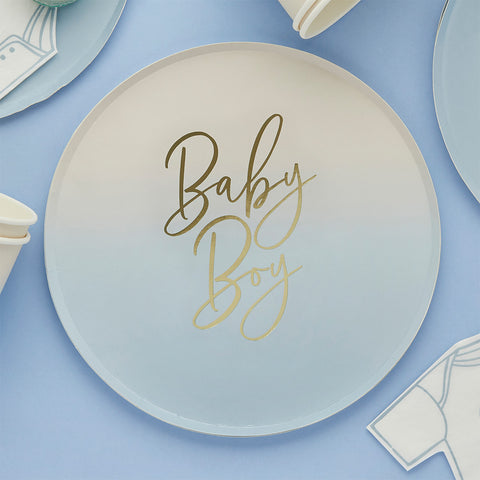Blue 'Baby Boy' Paper Plates 8 Pack