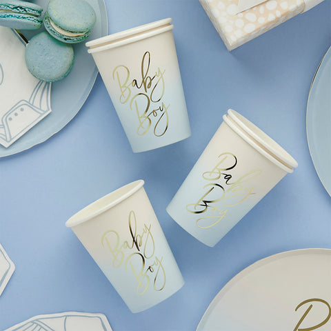 Blue 'Baby Boy' Paper Cups 8 Pack