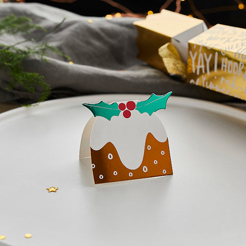 10 Christmas Pudding Place Cards