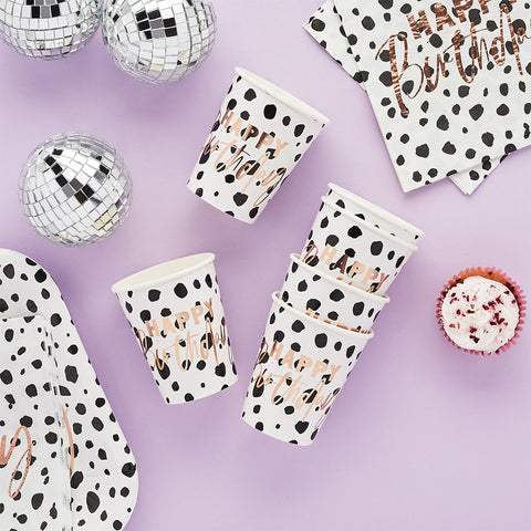 10 Dalmatian 'Happy Birthday' Paper Cups