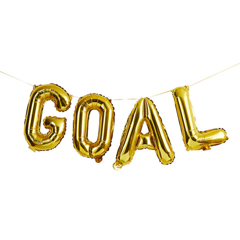 Gold 'Goal' 16" Foil Balloon Garland
