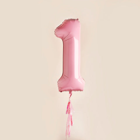 Pastel Pink Number 1 Balloon