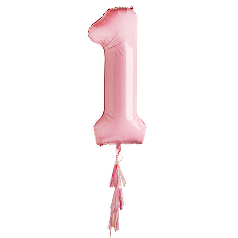 Pastel Pink Number 1 Balloon
