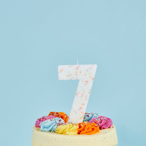 Giant Sprinkle Candle Number 7
