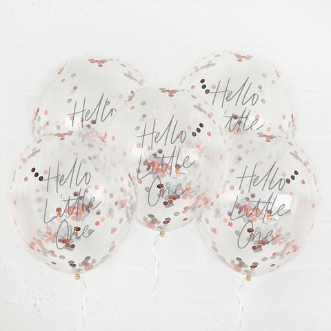 5 Hello Little One Confetti Balloons