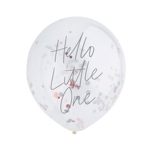 5 Hello Little One Confetti Balloons
