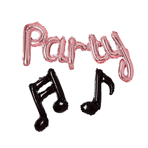 Rose Gold 'Party' Musical Note 14" Foil Balloon Garland