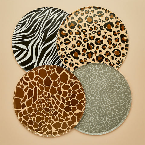 Safari Animal Print Paper Plates 8 Pack