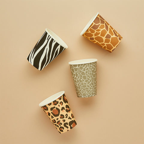 Safari Animal Print Paper Cups 8 Pack