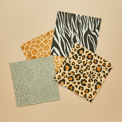 Safari Animal Print Paper Napkins 16 Pack
