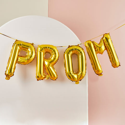 Gold 'Prom' 16" Foil Balloon Garland