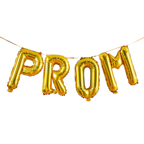 Gold 'Prom' 16" Foil Balloon Garland