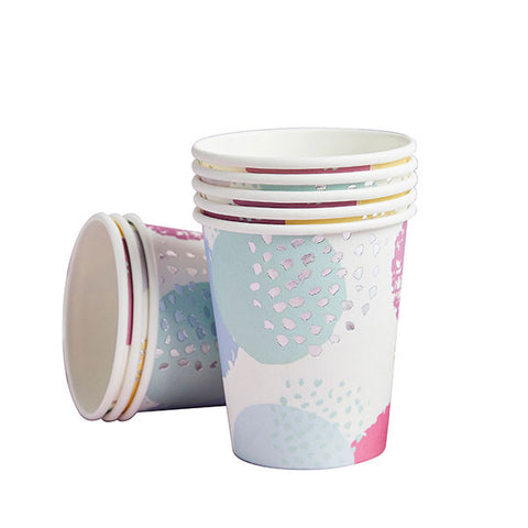 8 Pastel Patterned Paper Cups