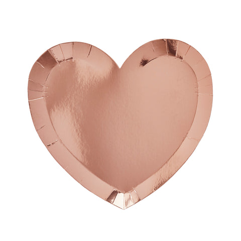 10 Rose Gold Metallic Heart Plate