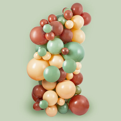 Sage Green, Nude & Brown Balloon Arch 63 Pack