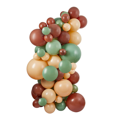 Sage Green, Nude & Brown Balloon Arch 63 Pack